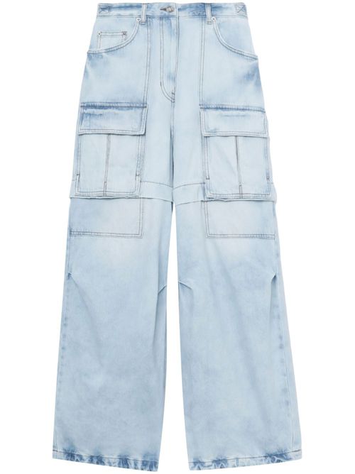 Cargo-pocket wide-leg jeans - Blue