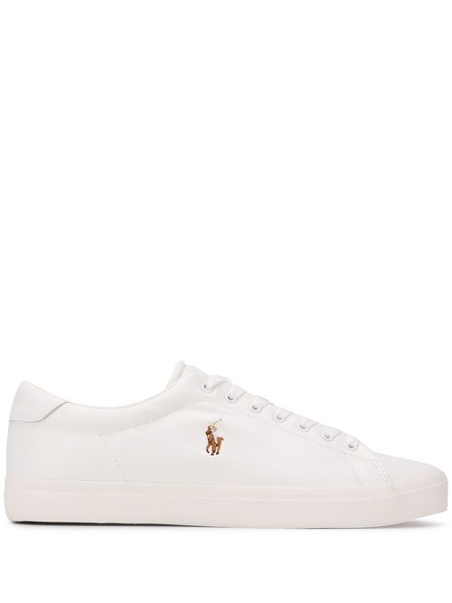 Low top contrast logo sneakers - White