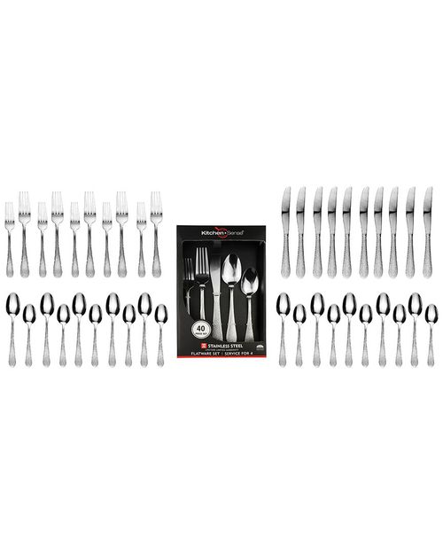 40Pc Stainless Steel Silverware Set