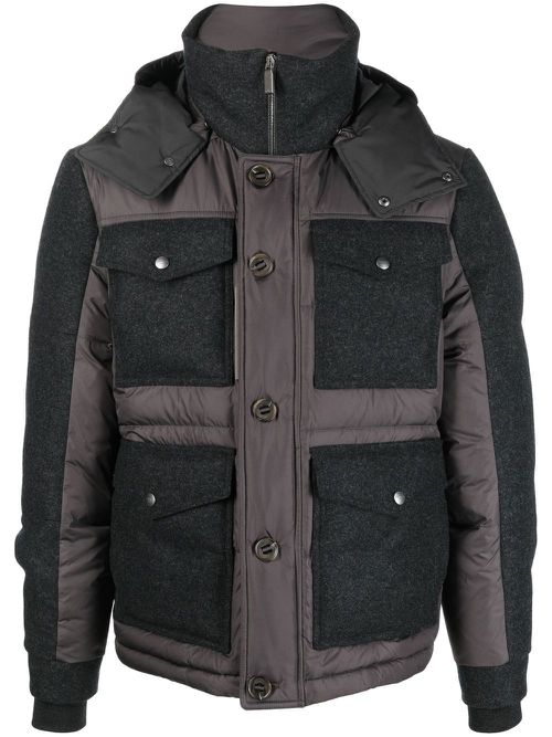 Hooded padded jacket - Grey