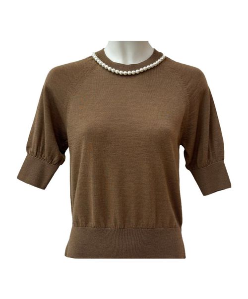 Crew neck short-sleeved sweater