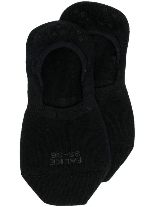 Intarsia-knit no-show socks - Black