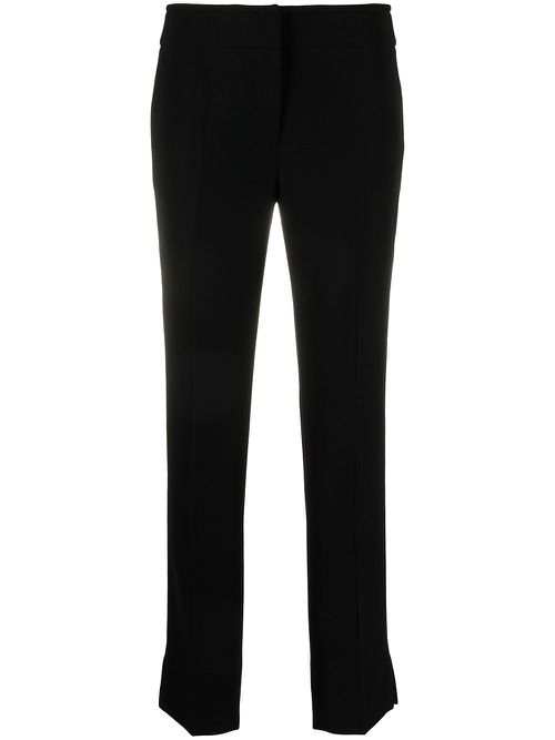 Cropped slim-fit trousers - Black