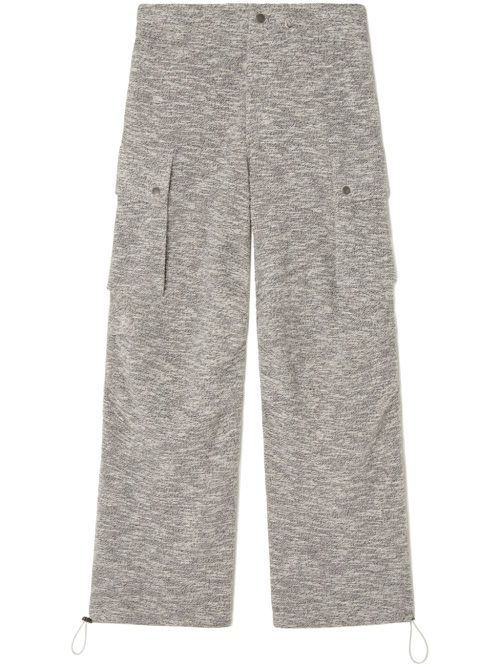 Mouline cotton cargo trousers - Black