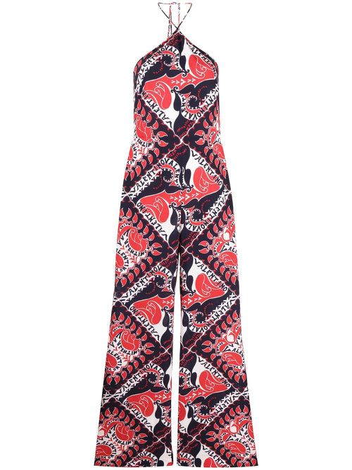 Archive Manifesto Bandana print silk jumpsuit - Blue