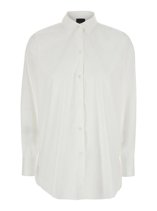 Cotton Blend Stretch Shirt — White