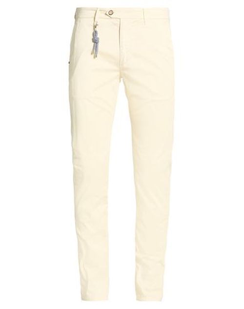 Man Pants Cream Size 33 Cotton, Elastane