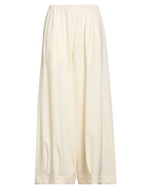 Woman Pants Cream Size L Polyester, Viscose, Elastane