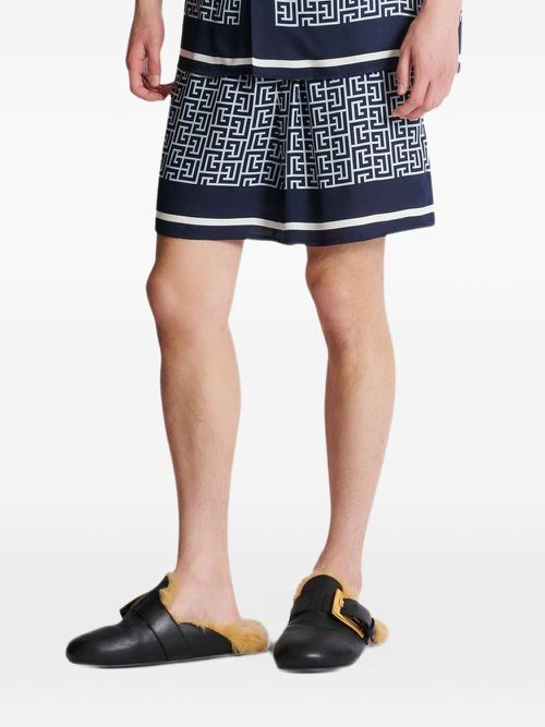 Monogram-pattern shorts - Blue