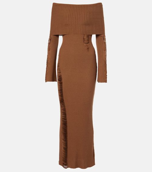 Aya Muse Danica ribbed-knit silk-blend midi dress