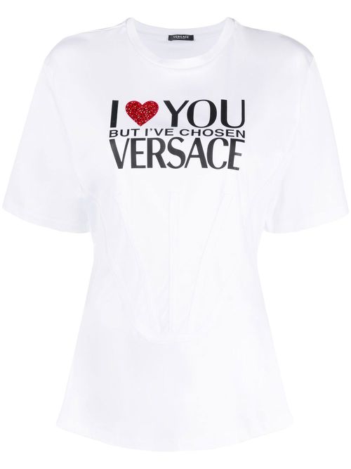 Slogan-print cotton T-shirt - White