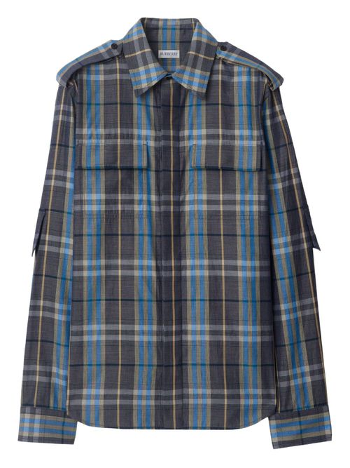Checked cotton shirt - Blue