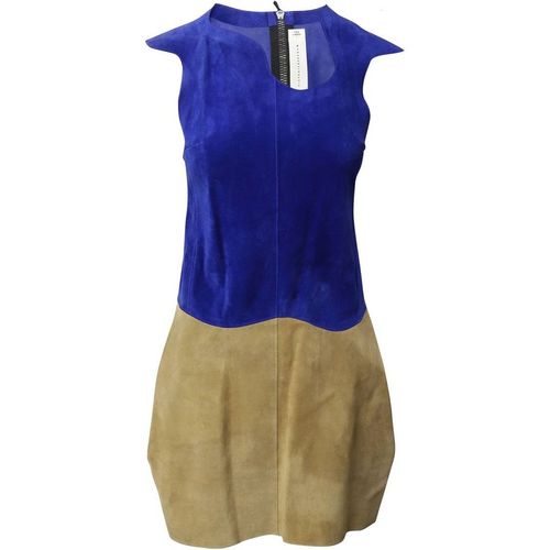 Victoria Beckham Women's Preloved Paneled Mini Dress in Suede | : Large