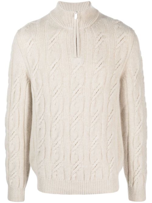 Chunky-knit wool-blend jumper - Neutrals