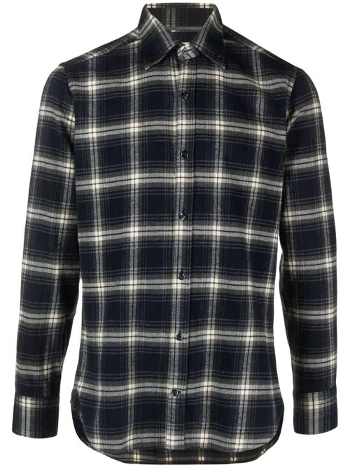 Checked flannel shirt - Blue