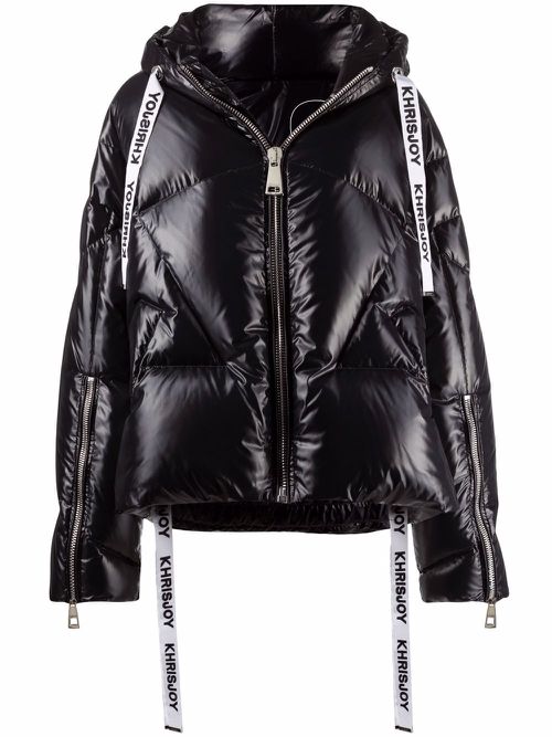 Iconic hooded puffer jacket - Black