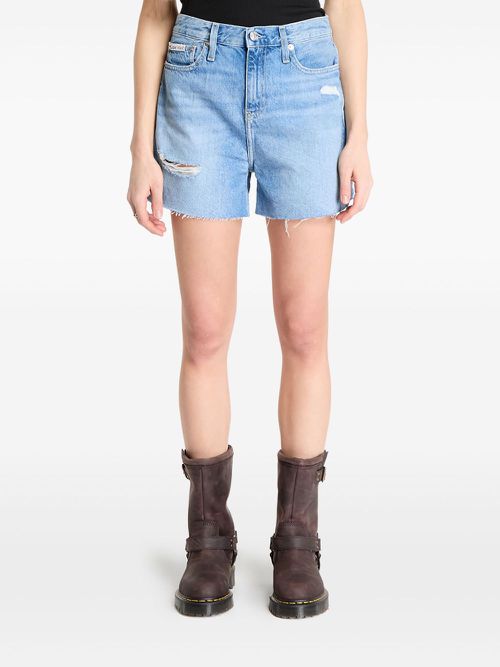 Distressed denim shorts - Blue