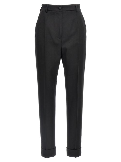 Tailored Wool Trousers — Black