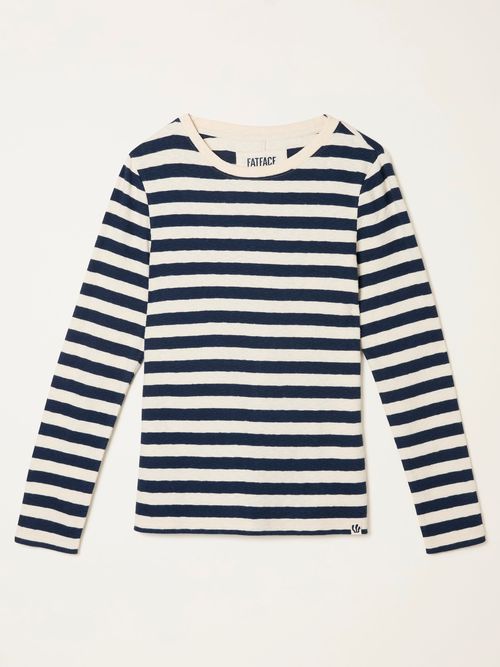 FatFace Callie Navy Stripe Long Sleeve Top