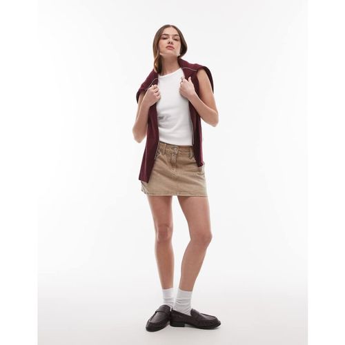 Tommy Jeans Womens denim micro mini skirt in brown wash - Sky Blue