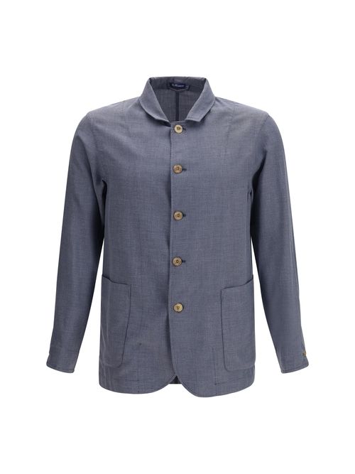 Cotton and Silk Blend Jacket — Gray
