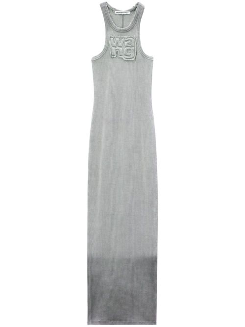 Logo-appliqué ombré maxi dress - Grey