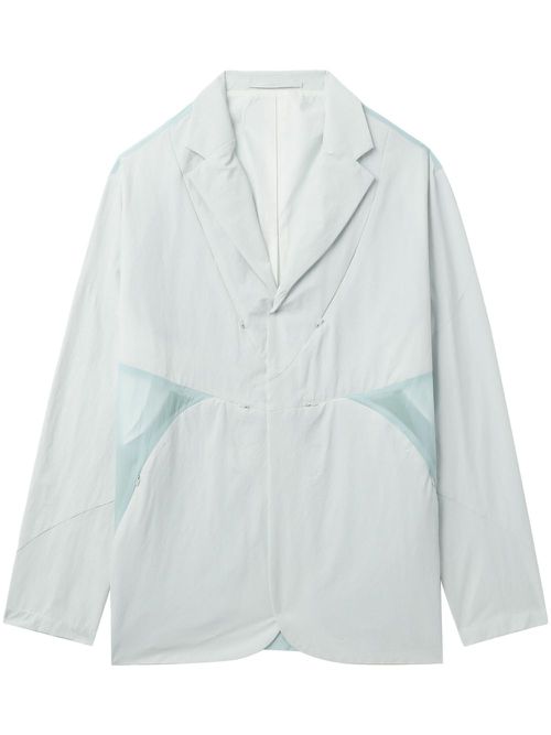 Semi-sheer notch-lapels jacket - Blue