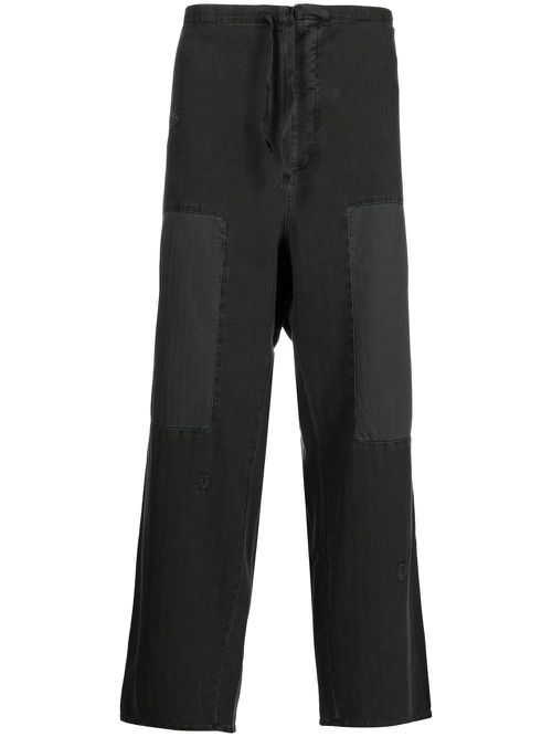 Drawstring-waist trousers - Black