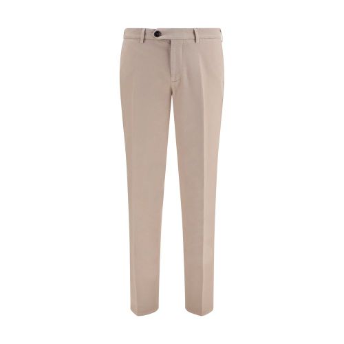 Cotton Regular-Fit Trousers — Beige