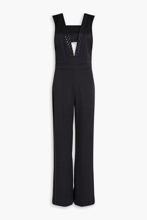 Sem Sem - Farah bead-embellished silk-twill jumpsuit - Black - FR 32