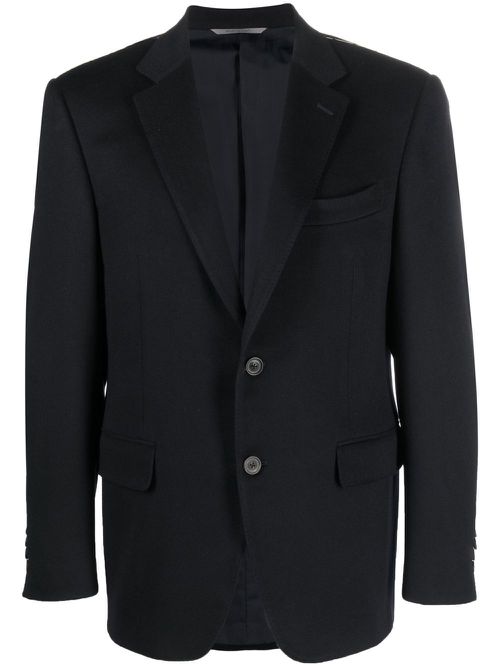Single-breasted cashmere blazer - Blue