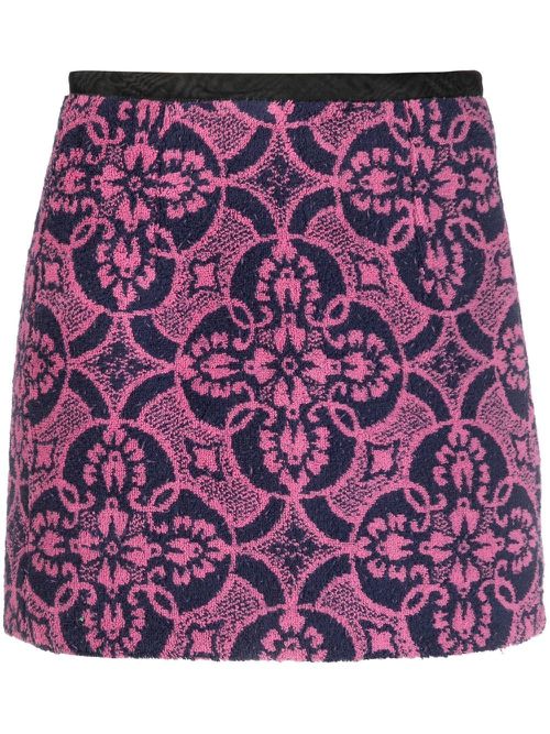 Patterned jacquard miniskirt - Pink