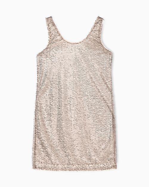 Mini Mesh Dress with Tubular Beaded Appliques