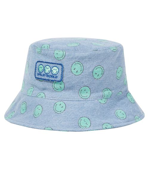 Smiley denim bucket hat