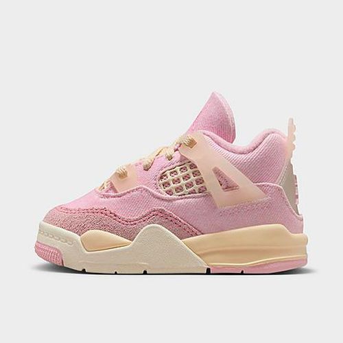 Kids Toddler Air Retro 4 Textile Basketball Shoes in Pearl Pink/Iced Carmine/Coconut Milk