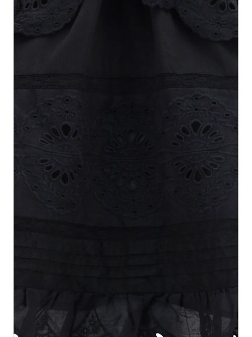 Embroidered Cotton Blouse — Black
