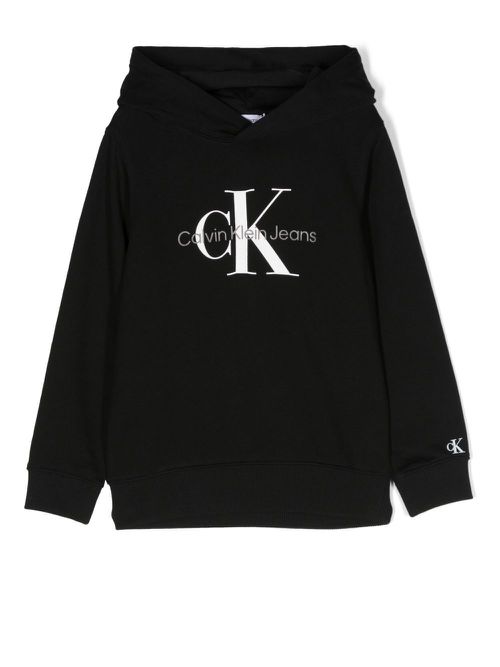 Logo-print cotton hoodie - Black