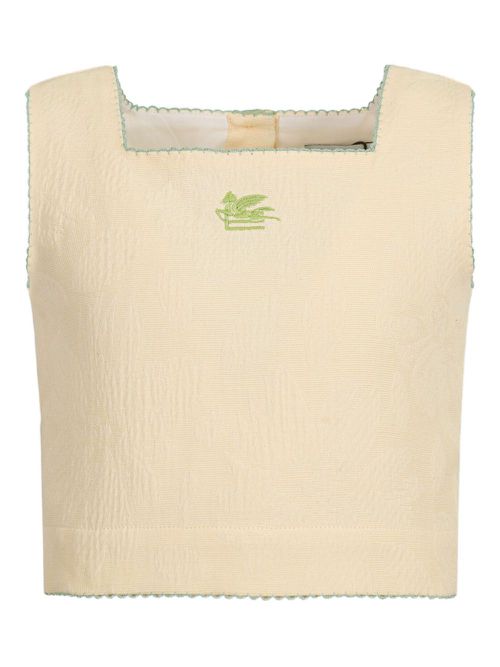 ETRO KIDS cotton-linen sleeveless top - Neutrals