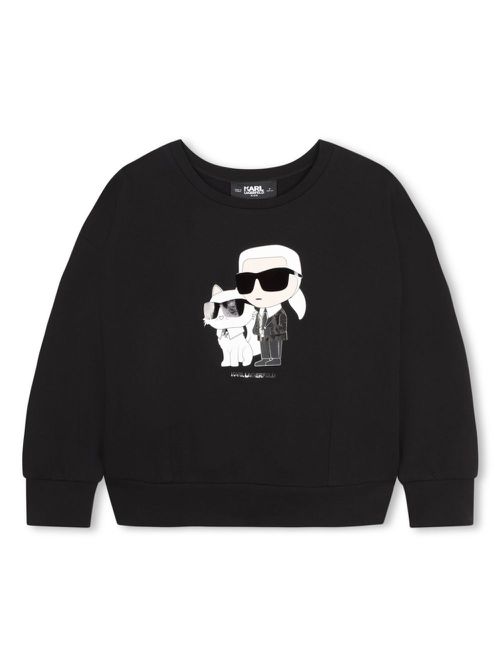 Karl and Choupette print sweatshirt - Black