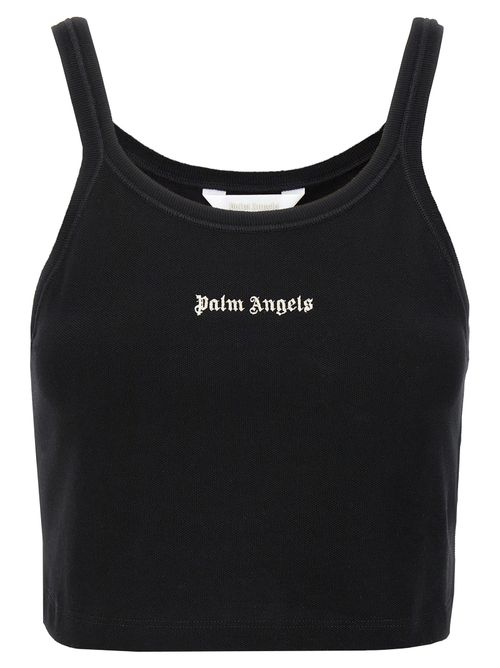 Logo-Embroidered Cotton Tank Top — Black