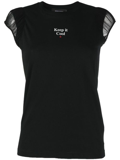 Slogan print T-shirt - Black