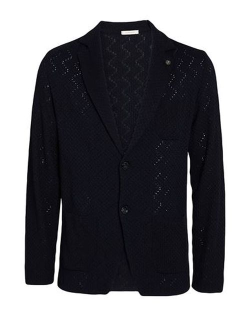 Man Cardigan Midnight blue Size S Cotton, Acrylic