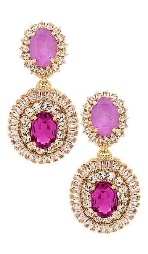 Anton Heunis OHRHÄNGER OVAL DISC in Fuchsia