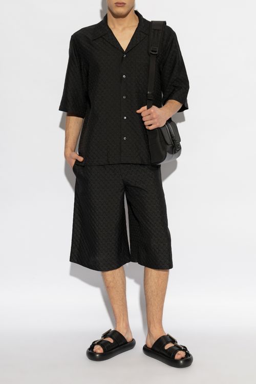 Patterned Shorts, Men's, Black