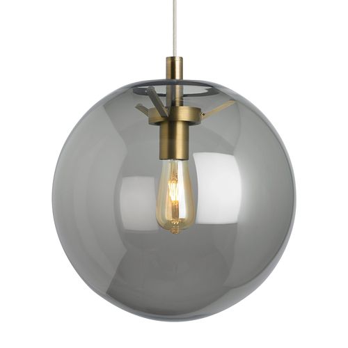 Palona 2700K LED 14" Pendant Light in Aged Brass and Smoke