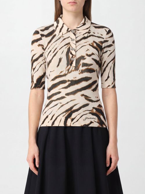 Zebra-Print Organic Cotton-Blend Knit Polo