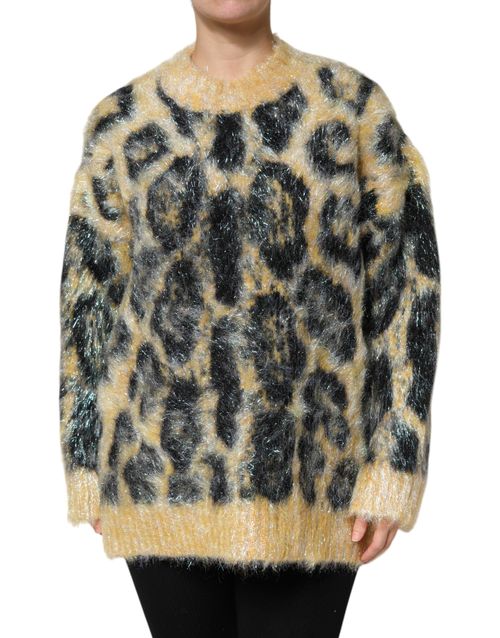 Leopard Mohair Sweater — Multicolor