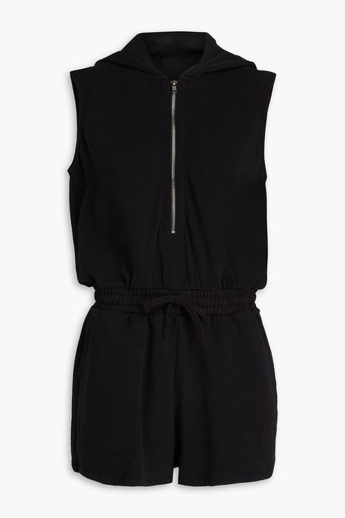 French cotton-terry hooded playsuit - Black - XL