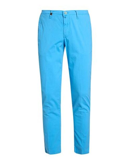Man Pants Azure Size 38 Cotton, Polyester, Elastane