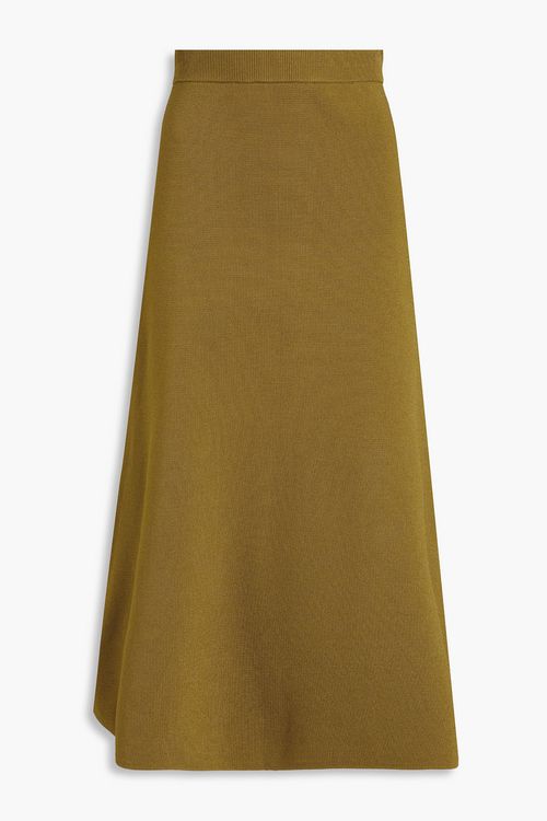 Stretch-knit midi skirt